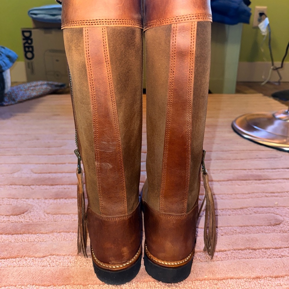 Penelope Chilvers Long Tassle Boots GENEROUS CALF - Tan! - Picture 5 of 10